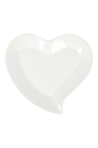 6 assiettes en porcelaine Cœur - 19 x 1,5 x 19 cm