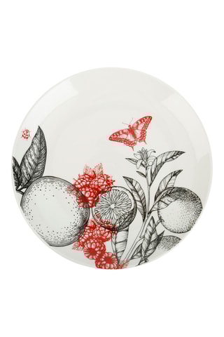 6 assiettes à dessert en porcelaine Dans mon jardin - 19 cm