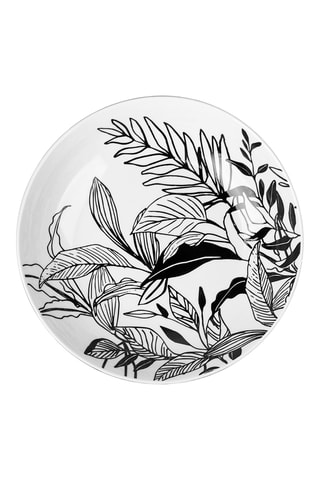 6 assiettes creuses en porcelaine Esquisse Vegetale - 20 cm