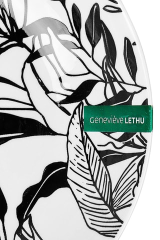 6 assiettes creuses en porcelaine Esquisse Vegetale - 20 cm