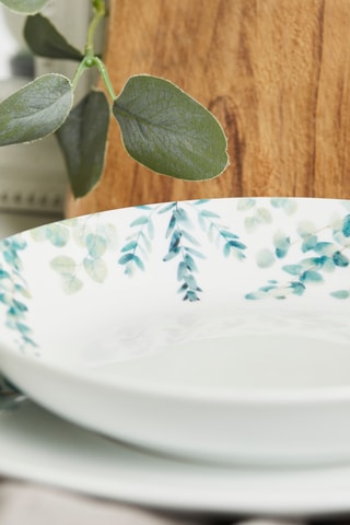 6 assiettes creuses en porcelaine Nature Botanique - 20,7 cm