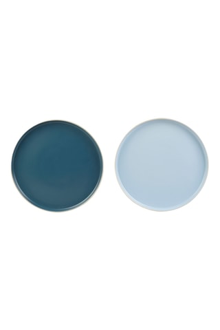 6 assiettes à dessert en grès Calanques - 21 cm - Modèle aléatoire