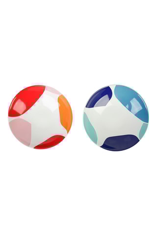 6 assiettes creuses en grès Arty - 19 cm - Modèle aléatoire