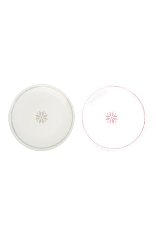 6 assiettes plates en porcelaine Au coin du feu - 26,5 cm - Modèle aléatoire