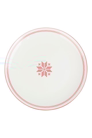 6 assiettes plates en porcelaine Au coin du feu - 26,5 cm - Modèle aléatoire
