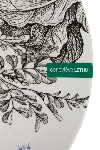 6 assiettes plates en porcelaine Dans mon jardin - 26,5 cm