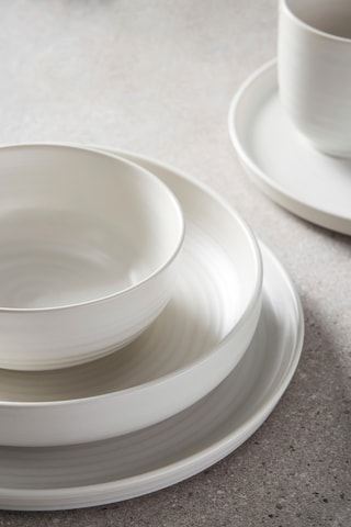 6 assiettes creuses en grès Fusion - 22 cm