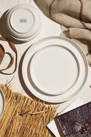 6 assiettes plates en porcelaine Tetouan - 27 cm