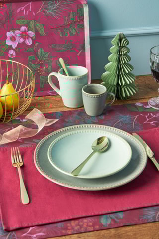 6 assiettes plates en grès Tanganyika - 27 cm - Modèle aléatoire