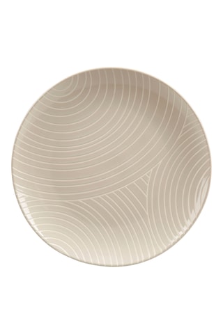 6 assiettes plates en grès Murmure Graphique - 27 cm