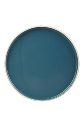 6 assiettes plates en grès Calanques - 27 cm - Modèle aléatoire