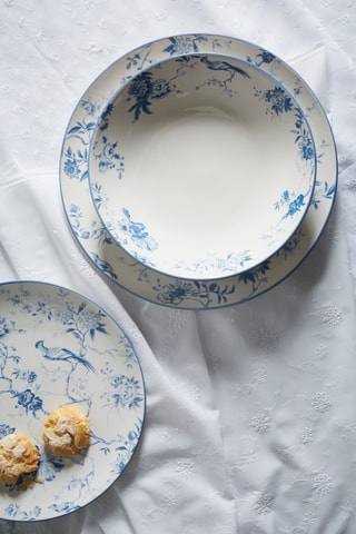 6 assiettes creuses en grès Peacock - 25 cm