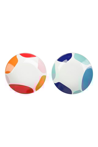 6 assiettes creuses en grès Arty - 25 cm - Modèle aléatoire