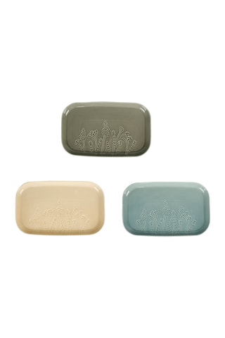 Plateau de présentation en grès Slow Life Floralie - 35,5 x 2,6 x 22 cm - Modèle aléatoire