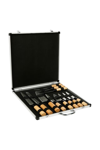 11 couteaux en acier inoxydable et hêtre