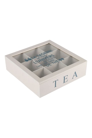 Boîte à thé en bois - 24 x 7 x 24 cm