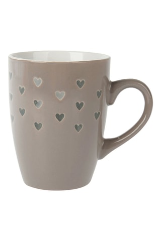 4 mugs en grès Cœur - 32 cl