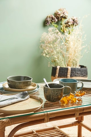 4 mugs en grès Slow Life Floralie - 40 cl