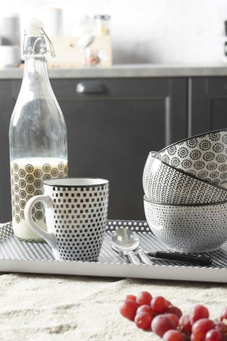 4 bols en grès Vacio - 65 cl - Modèle aléatoire