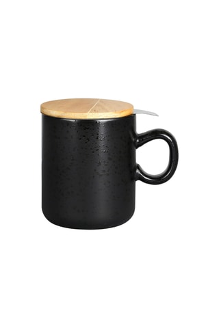 Tisanière en grès, acier inoxydable et pin Minuit - 45 cl