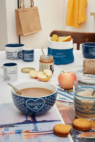 6 bols en grès Bretagne - 68 cl - Modèle aléatoire