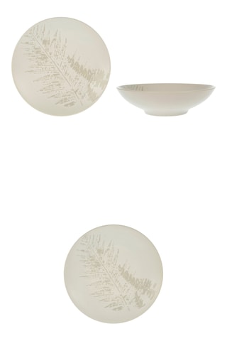 6 assiette plates, 6 assiette creuses et 6 assiettes à dessert - Gamme Fougère