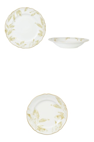 6 assiettes plates, 6 assiettes creuses et 6 assiettes à dessert - Gamme Sur La Branche