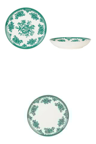 6 assiettes plates, 6 assiettes creuses et 6 assiettes à dessert - Gamme Toile de printemps