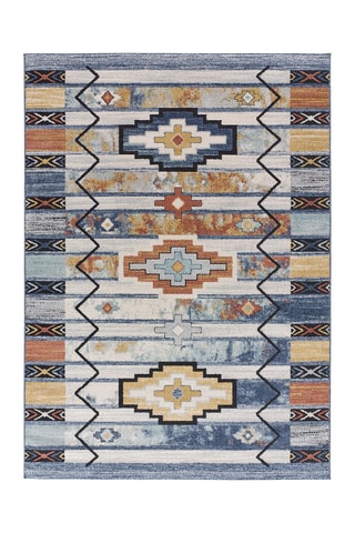 Vloerkleed Mabel Blauw en Ecru