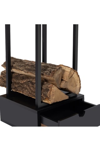 Suporte vertical para lenha - Preto