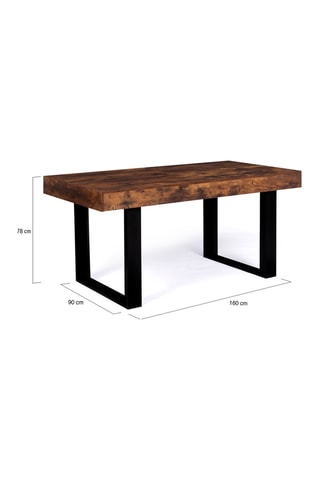Mesa Brixton - Imitação de madeira e preto