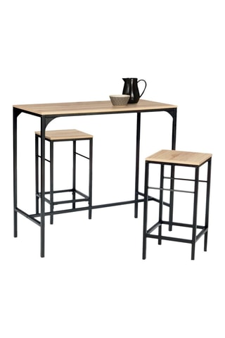 Mesa de bar e 2 bancos de bar Pharell - 95 x 45 x 95 cm e 32 x 32 x 67 cm