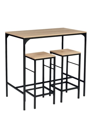 Mesa de bar e 2 bancos de bar Pharell - 95 x 45 x 95 cm e 32 x 32 x 67 cm