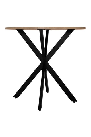 Mesa de refeição redonda Soline - Imitação de madeira e preto