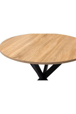 Mesa de refeição redonda Soline - Imitação de madeira e preto