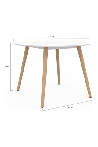 Mesa de jantar Stacy - Branco e natural