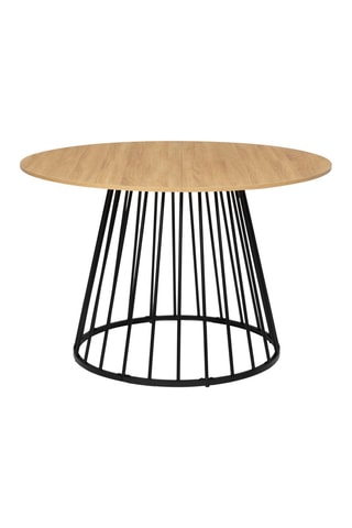 Mesa de jantar Adelle - Imitação de madeira e preto