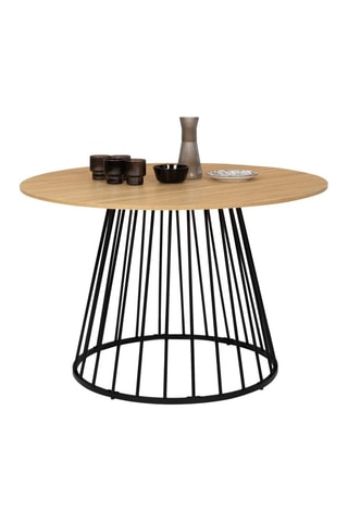 Mesa de jantar Adelle - Imitação de madeira e preto