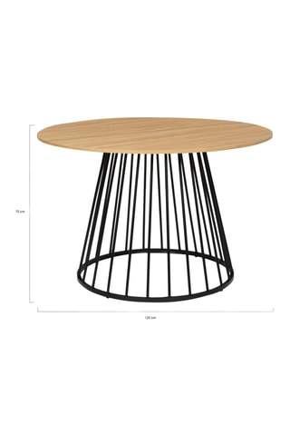Mesa de jantar Adelle - Imitação de madeira e preto