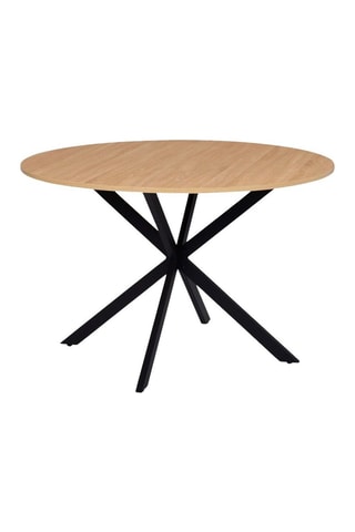 Mesa de jantar Soline - Imitação de madeira e preto