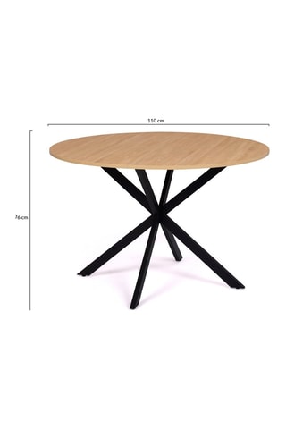 Mesa de jantar Soline - Imitação de madeira e preto