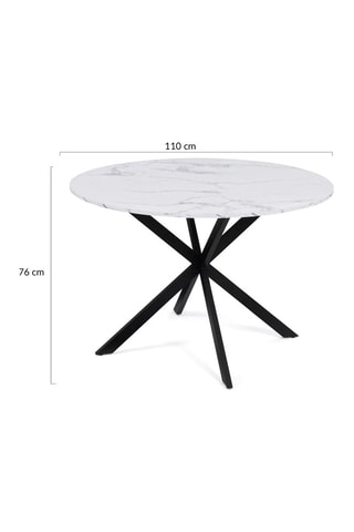 Mesa de jantar Soline - Branco e preto