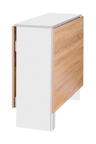 Mesa consola dobrável Edi - Imitação madeira e branco