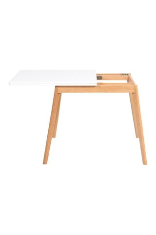 Mesa de jantar extensível - Natural e branco