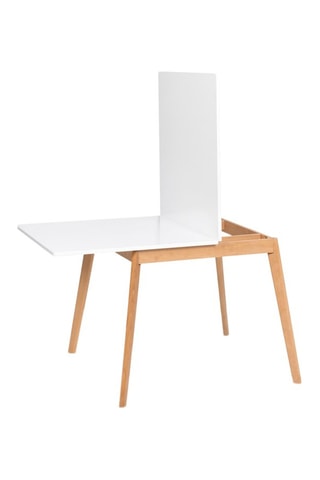 Mesa de jantar extensível - Natural e branco