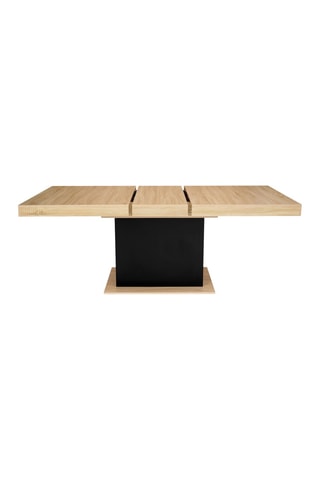 Mesa de jantar extensível Tania - Imitação de madeira e preto