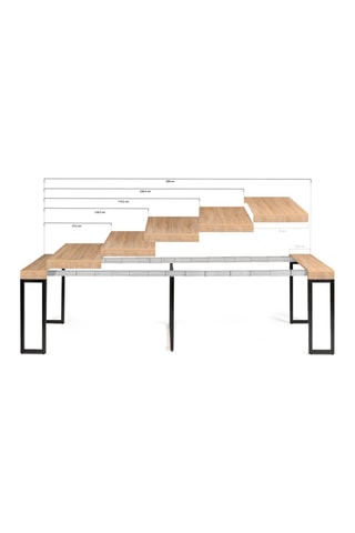Mesa extensível Manufacture Preto e imitação de madeira