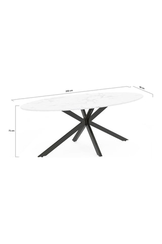 Mesa de jantar Céleste - Imitação de mármore e preto