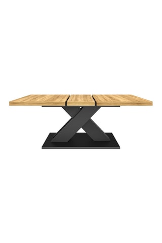 Mesa de jantar extensível Alexia - Imitação de madeira e preto