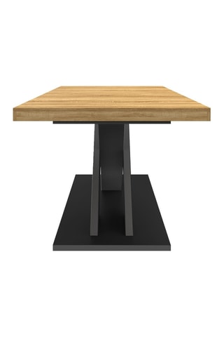 Mesa de jantar extensível Alexia - Imitação de madeira e preto